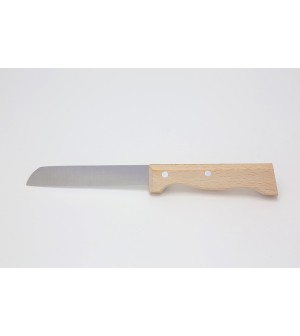 Couteau "caqueux" manche hêtre lame inox 12 cm