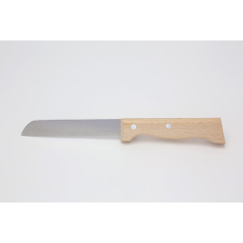 Couteau "caqueux" manche hêtre lame inox 12 cm